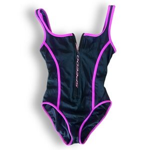 Vintage 1990’s Speedo Zip Front One Piece Swimsuit